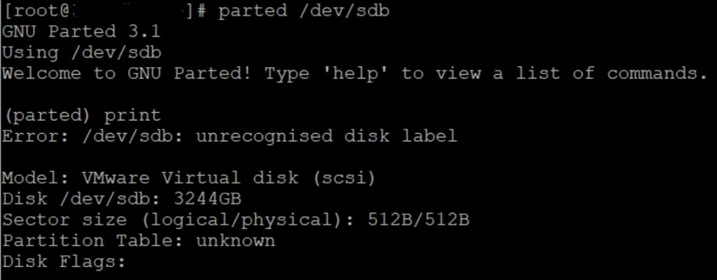 Linux Partitioning – Parted Throwing